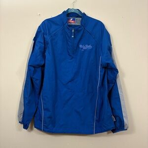 Majestic Babe Ruth Staff Windbreaker men XL blue lightweight water repellant cl